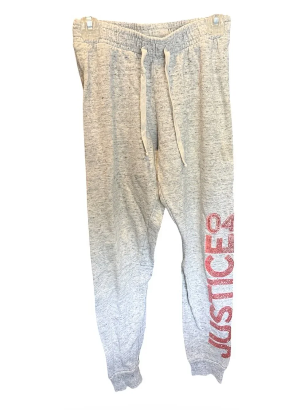 Justice Girl's Graphic Jogger Sweatpants - Gray Heather - Size Medium (10)